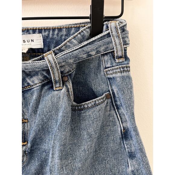 PacSun Women's 100% Cotton Jean Denim Mini Skirt With Belt Blue - Size 28 - Picture 3 of 8